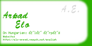 arpad elo business card